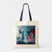 Fantasy Schattige Robot Demon Fighting Tote Bag (Achterkant)
