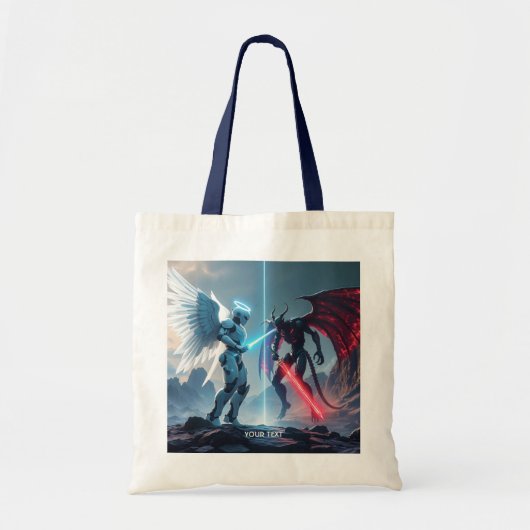 Fantasy Schattige Robot Demon Fighting Tote Bag (Voorkant)