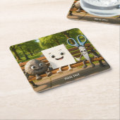 Fantasy Schattige Rock Papier Schaar Kartonnen Onderzetters (Schuin)