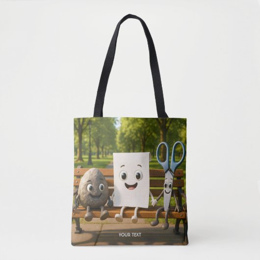 Fantasy Schattige Rock Papier Schaar Tote Bag (Voorkant)
