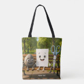 Fantasy Schattige Rock Papier Schaar Tote Bag (Achterkant)
