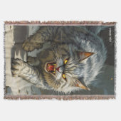 Fantasy Schattige Rocks Angry Cat Deken (Voorkant)