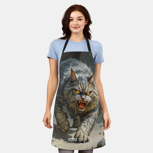 Fantasy Schattige Rocks Angry Cat Schort (Gedragen)
