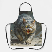 Fantasy Schattige Rocks Angry Cat Schort (Voorkant)