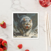 Fantasy Schattige Rocks Angry Cat Servet (Insitu)