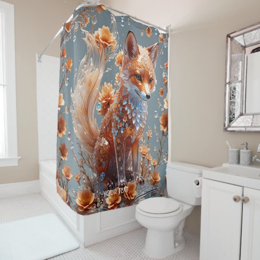 Fantasy Schattige rode glasvos Douchegordijn (In situ)