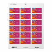Fantasy Schattige rood Sinaasappel veld Etiket (Full Sheet)