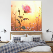 Fantasy Schattige Roos Veldbloemen Canvas Afdruk (Insitu (Slaapkamer))