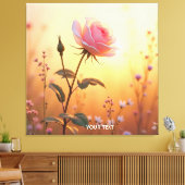 Fantasy Schattige Roos Veldbloemen Canvas Afdruk (Insitu (Woonkamer))