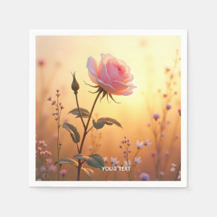 Fantasy Schattige Roos Veldbloemen Servet