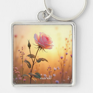 Fantasy Schattige Roos Veldbloemen Sleutelhanger