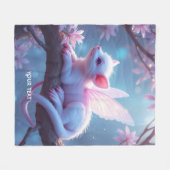 Fantasy Schattige Roze Creature Forest Fleece Deken (Voorkant (Horizontaal))