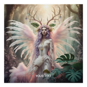Fantasy Schattige Roze Creature Forest Perfect Poster