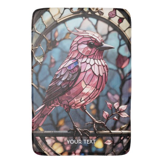 Fantasy Schattige roze vlekken glasvogel Badmat (Voorkant Verticaal)