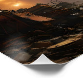 Fantasy Schattige ruimteschip Space Planet Perfect Poster (Hoek)