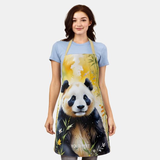 Fantasy Schattige Sad Panda Forest Schort (Gedragen)