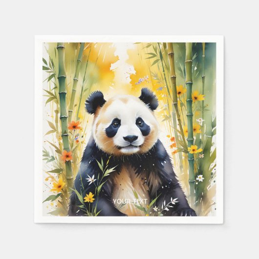 Fantasy Schattige Sad Panda Forest Servet (Voorkant)
