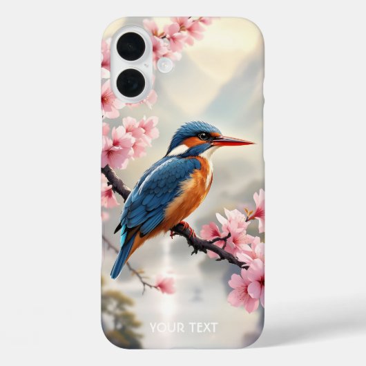 Fantasy Schattige Sakura Bird Blue Case-Mate iPhone Case (Achterkant)