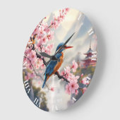 Fantasy Schattige Sakura Bird Blue Grote Klok (Hoek)
