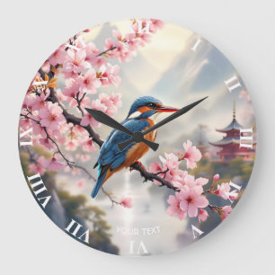 Fantasy Schattige Sakura Bird Blue Grote Klok