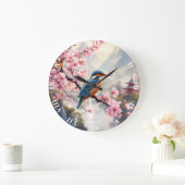 Fantasy Schattige Sakura Bird Blue Grote Klok (Huis)