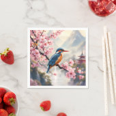Fantasy Schattige Sakura Bird Blue Servet (Insitu)