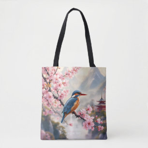 Fantasy Schattige Sakura Bird Blue Tote Bag