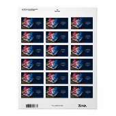 Fantasy Schattige Sakura Blauw Rood Etiket (Full Sheet)