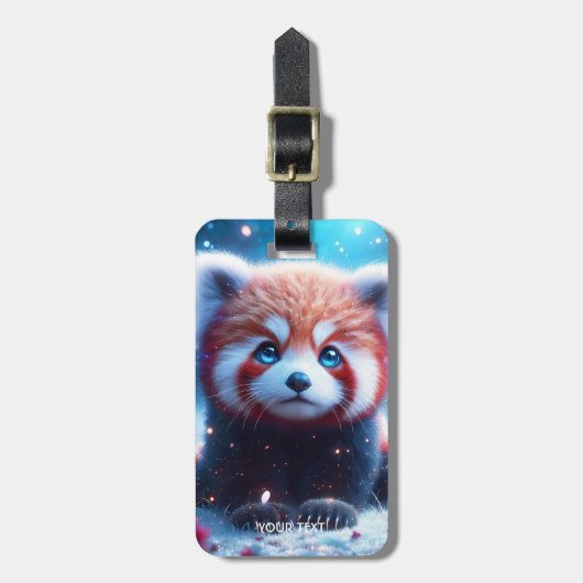 Fantasy Schattige Sakura Panda Rood Bagagelabel (Voorkant verticaal)