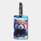 Fantasy Schattige Sakura Panda Rood Bagagelabel (Achterkant verticaal)