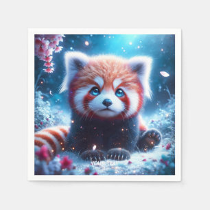 Fantasy Schattige Sakura Panda Rood Servet