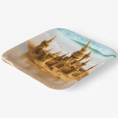 Fantasy Schattige Sand Castle Beach Papieren Bordje (Gebogen)