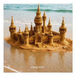 Fantasy Schattige Sand Castle Beach Perfect Poster