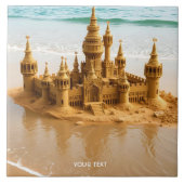 Fantasy Schattige Sand Castle Beach Tegeltje (Voorkant)