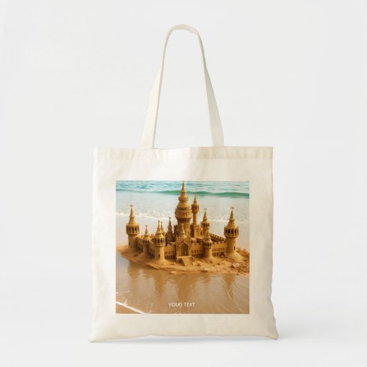 Fantasy Schattige Sand Castle Beach Tote Bag (Voorkant)