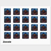 Fantasy Schattige Scary Strawberry Man Vierkante Sticker (Vel)
