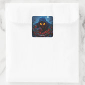 Fantasy Schattige Scary Strawberry Man Vierkante Sticker (Tas)
