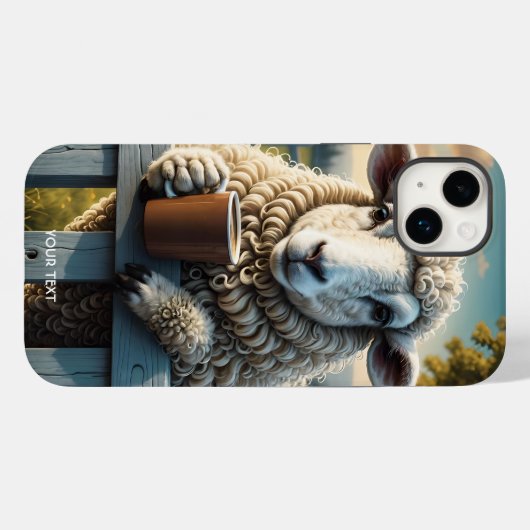 Fantasy Schattige Schaap Koffie Avond Case-Mate iPhone Case (Achterkant (horizontaal))