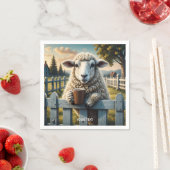 Fantasy Schattige Schaap Koffie Avond Servet (Insitu)