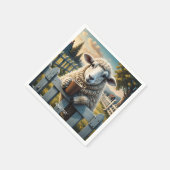 Fantasy Schattige Schaap Koffie Avond Servet (Hoek)