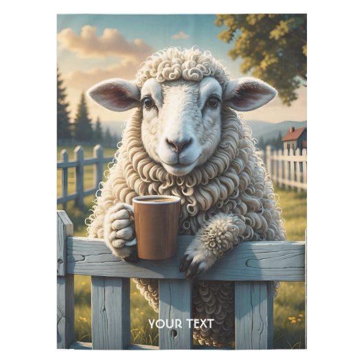 Fantasy Schattige Schaap Koffie Avond Tafelkleed (Voorkant)