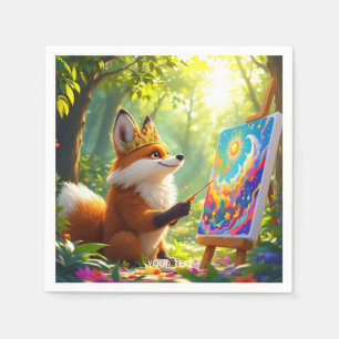 Fantasy Schattige schilderij King Fox Servet