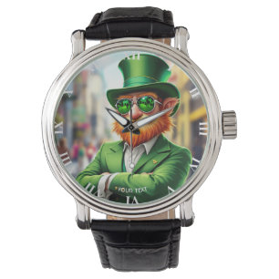 Fantasy Schattige Sharp Dressed Leprechaun Horloge