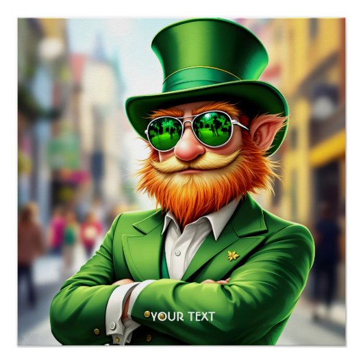 Fantasy Schattige Sharp Dressed Leprechaun Perfect Poster (Voorkant)