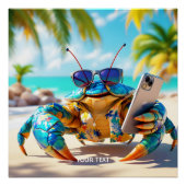 Fantasy Schattige Shell Crab Beach Perfect Poster (Voorkant)