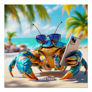 Fantasy Schattige Shell Crab Beach Perfect Poster