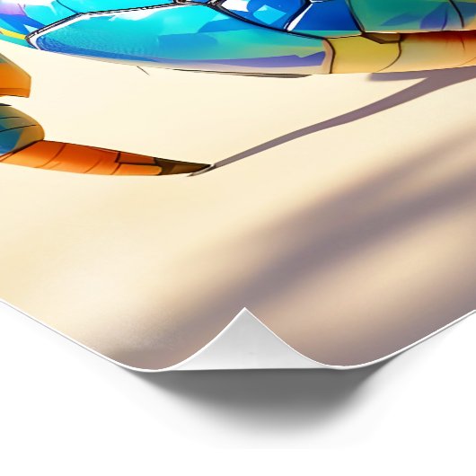 Fantasy Schattige Shell Crab Beach Perfect Poster (Hoek)