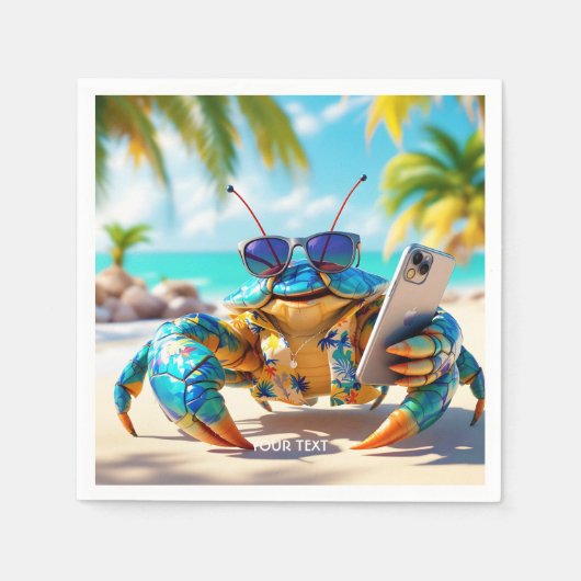 Fantasy Schattige Shell Crab Beach Servet (Voorkant)