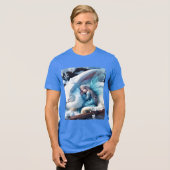 Fantasy Schattige slapend meisje Bunny Tri-Blend Shirt (Voorkant volledig)