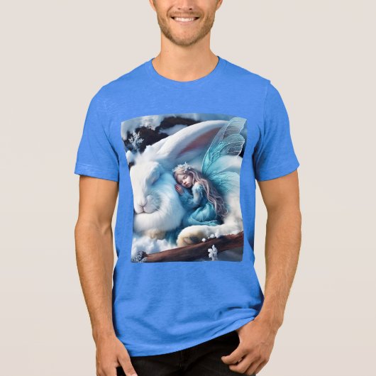 Fantasy Schattige slapend meisje Bunny Tri-Blend Shirt (Voorkant)